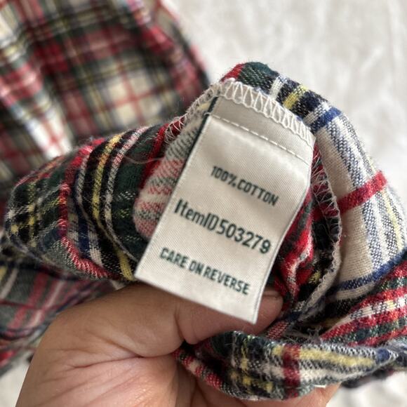 Vtg L.L. Bean Nightgown Medium Petite Plaid Pintuck Flannel Long Sleeve - Picture 8 of 9